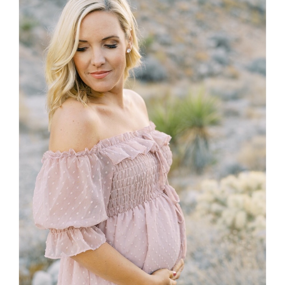 Maxi Mauve Maternity Dress
